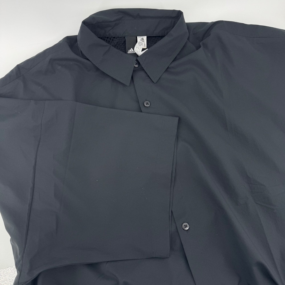 Adidas Mens Parley Ocean Plastic Mesh Hem‎ Button Down Shirt Black XL IC6738